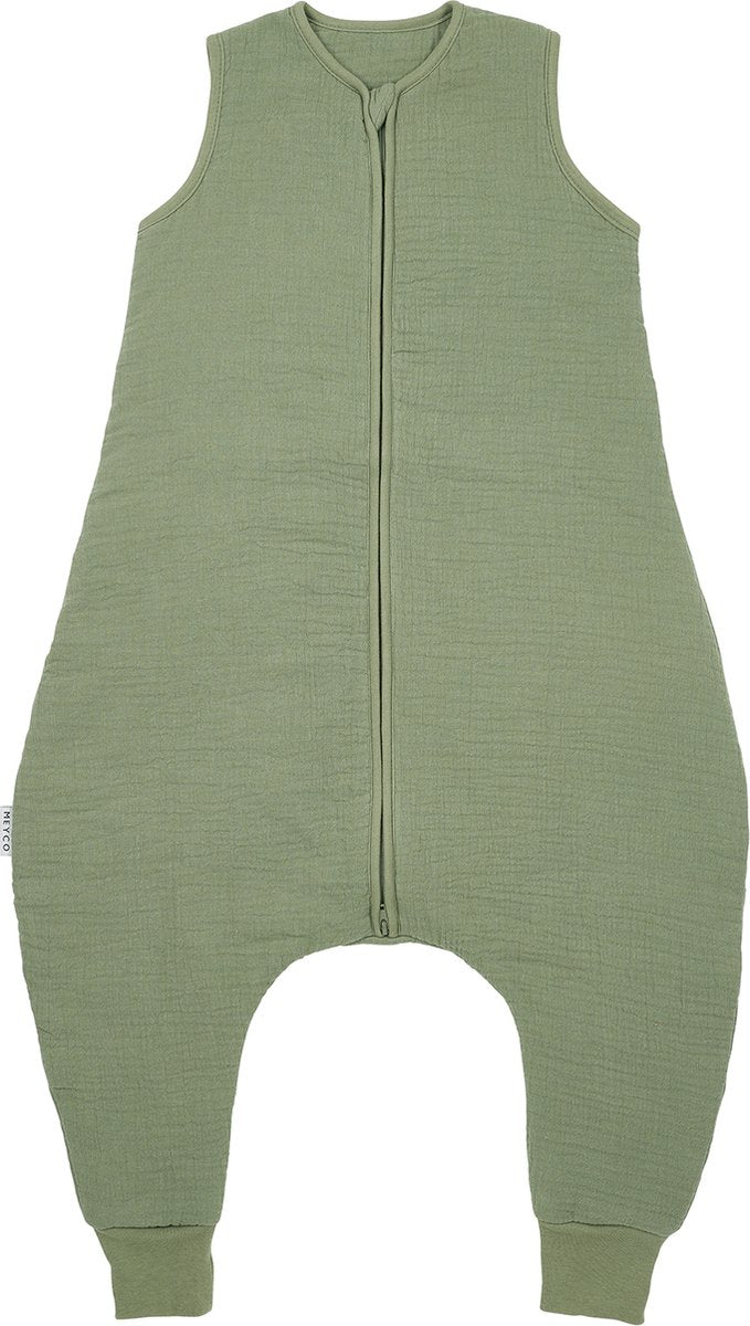 Meyco baby uni baby winter slaapoverall jumper - pre-washed hydrofiel - olive green - 92cm - 2.0 tog