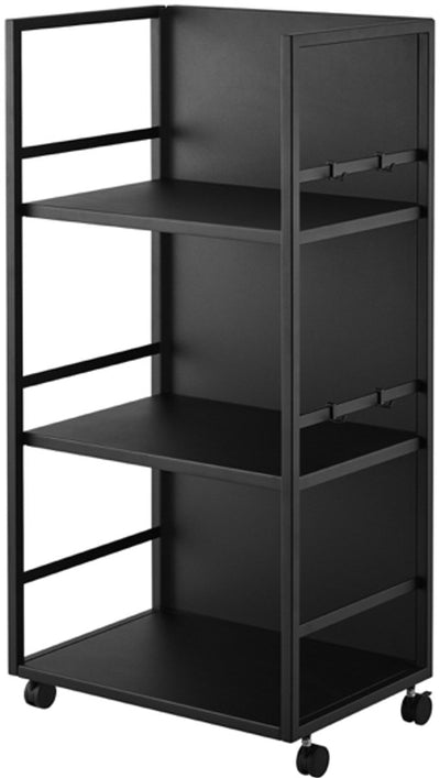 Carro de almacenamiento torre Yamazaki semicerrado de 3 capas - negro