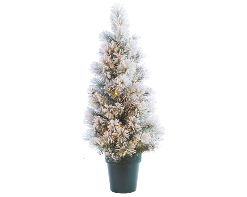Árbol de Navidad Everlands + macetero nieve 120cm 80l exterior