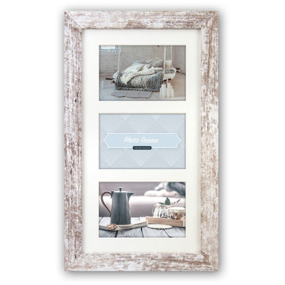 Zep fotolijst v23106 nelson 6 3q white wash voor 3 foto's