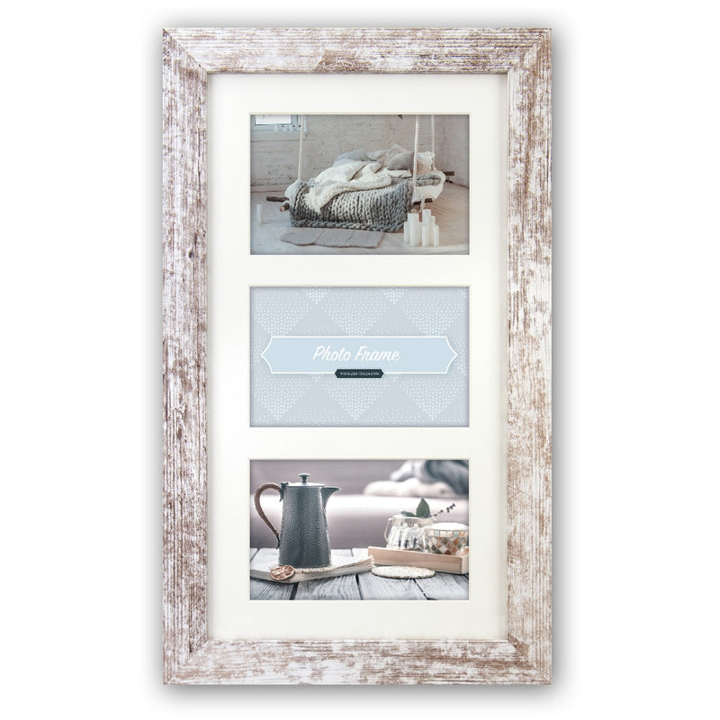 Zep Photo Frame V23106 Nelson 6 3q White Wash para 3 fotos