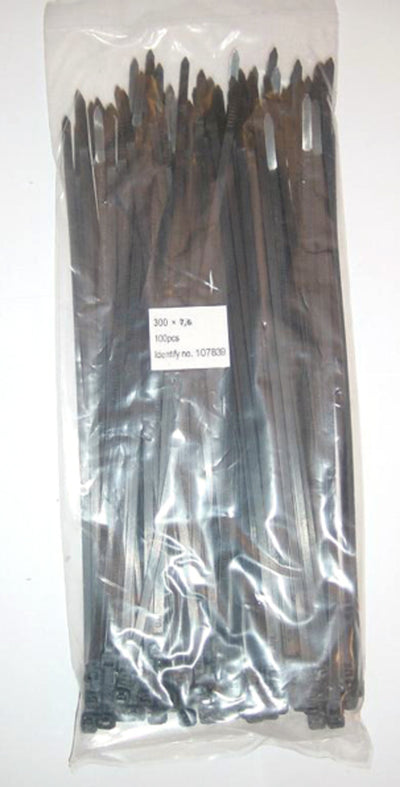 Unbranded kabelbinders 7.6x300 zwart zak a 100