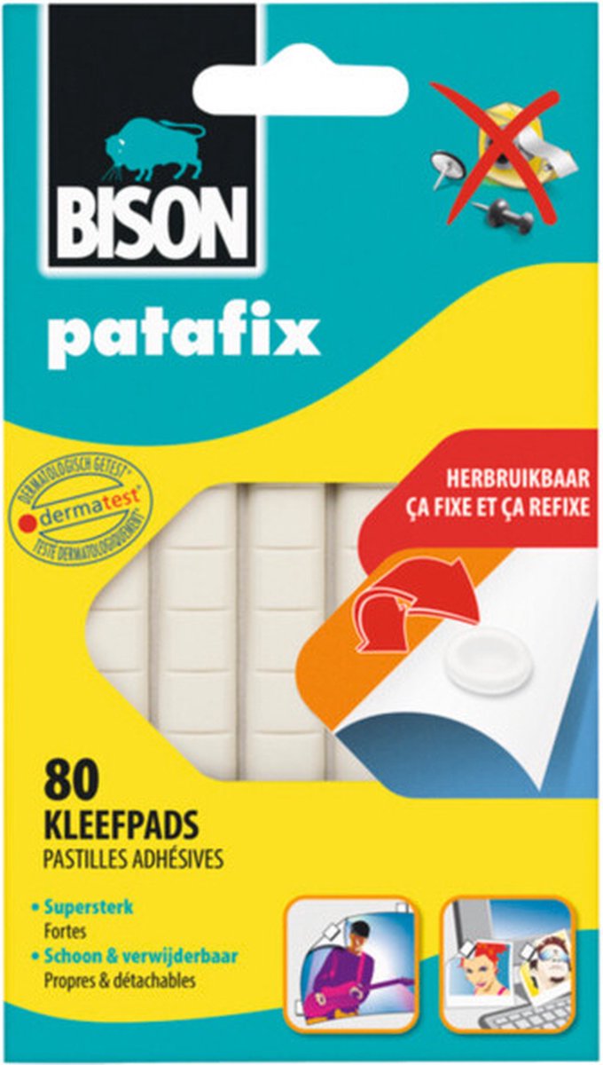 Bison patafix - 12 x 80 pezzi - confezione risparmio