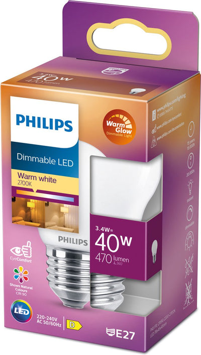 Philips LED ball lamp matt - 40 W - E27 - dimmable warm white light