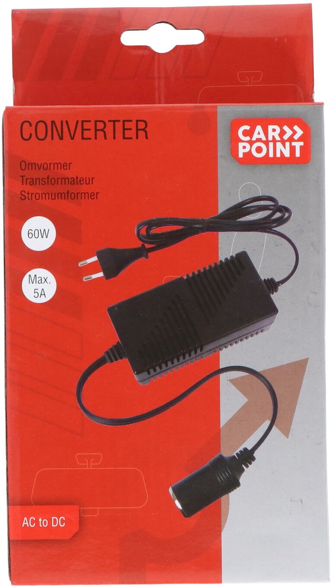 Convertitore Carpoint da 230 V a 12 V - per auto camper - design compatto - facile da collegare