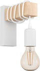 Lampada da parete Eglo Townshend - e27 - 21,5 cm - legno - bianco marrone - legno fsc