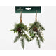 Decoris Ramoscello natalizio su clip 2 pezzi verde-bianco