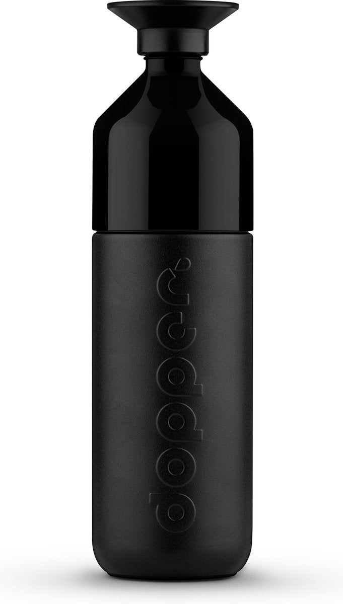Bottiglia termica Dopper isolata - 1 litro - doppia parete - a prova di perdite - nero brillante