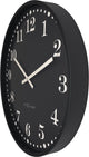 Nexttime Dickens Large – Orologio da parete – 50 cm – Plastica – Nero – Silenzioso