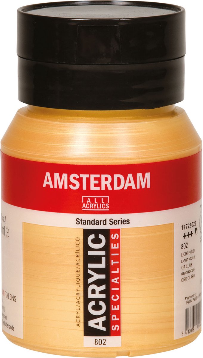 Amsterdam standard series acrylic paint pot 500 ml light gold 802