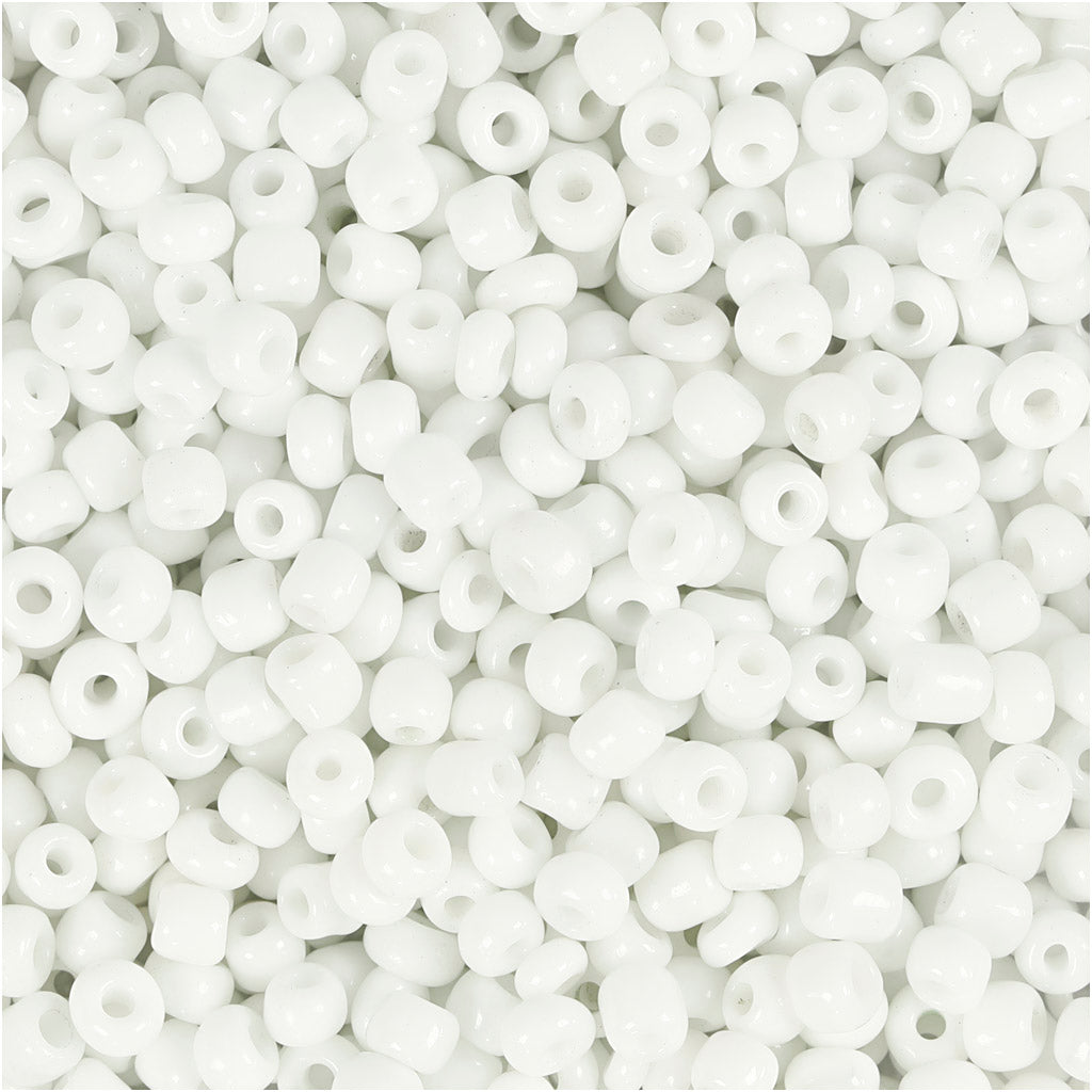 Perline Creativ Company, d 3 mm, misura 8 0, misura buco 0,6-1,0 mm, bianco, 25 g 1 scatola