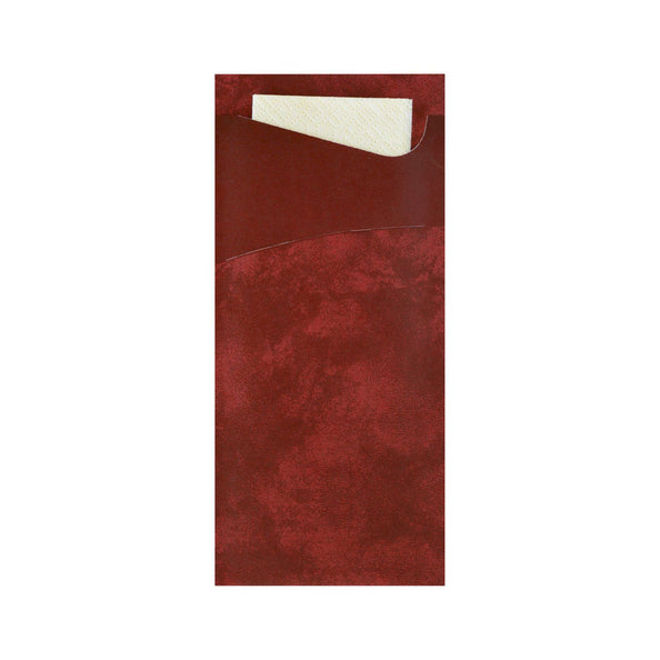 Duni sacchetto bordeaux con tovagliolo 2 strati champagne (100 pezzi)