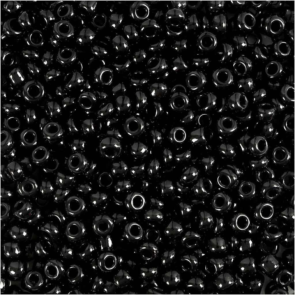 Perline Creativ Company, d 3 mm, misura 8 0, misura buco 0,6-1,0 mm, nero, 25 g 1 scatola