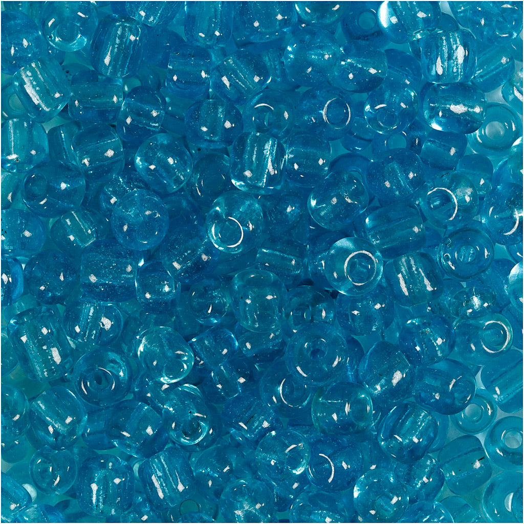 Perline Creativ Company, d 4 mm, misura 6 0, misura del buco 0,9-1,2 mm, turchese chiaro, 25 g 1 scatola
