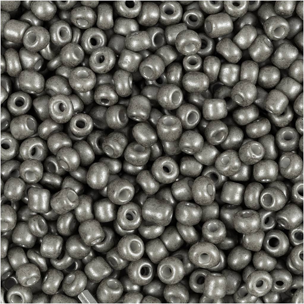 Perline Creativ Company, d 3 mm, misura 8 0, misura buco 0,6-1,0 mm, grigio, 25 gr 1 scatola