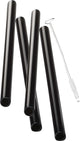 Cannucce di vetro Gefu Future nere – 18 cm – set da 4 – inclusa spazzola per la pulizia