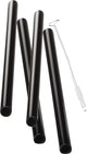 Pajitas de cristal Gefu Future negras – 18 cm – Juego de 4 – Incluye cepillo de limpieza