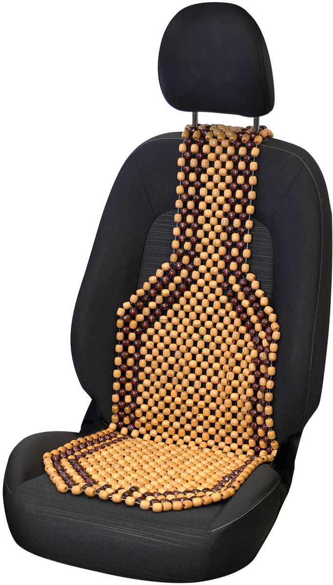 Cojín de cuentas Carpoint classic - efecto masaje ventilado - extra cómodo - cabe en cualquier asiento de coche - tamaño 126x39cm