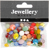 Creativ Company Glass Beads Diverse Round, Oval, Circle, 60 gramos