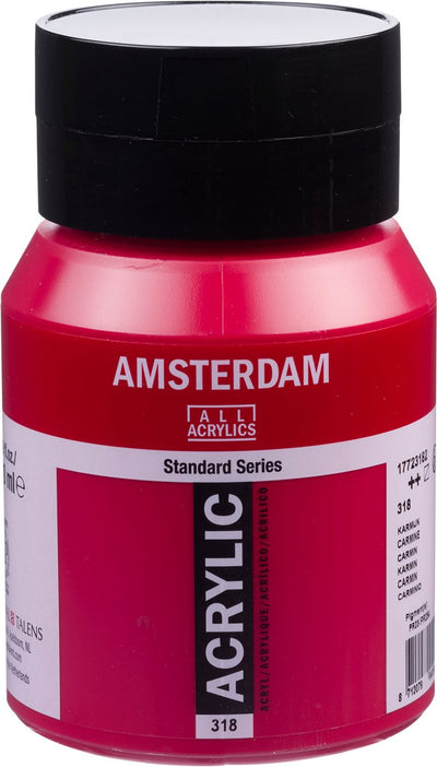 Barattolo di vernice acrilica serie Amsterdam standard da 500 ml carminio 318
