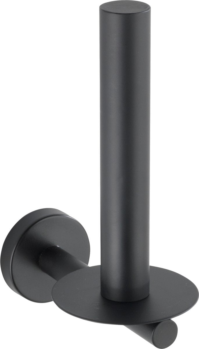 Wenko reserverolhouder bosio rvs zwart mat - toiletrolhouder - toiletpapier houder - wc rolhouder