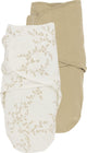 Meyco baby branches uni swaddle inbakerdoek - 2-pack - sand - 4-6 maanden - 1.0 tog