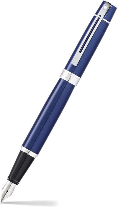Penna stilografica Sheaffer 300 e9341 - f - cromata blu lucida - sf-e0934143
