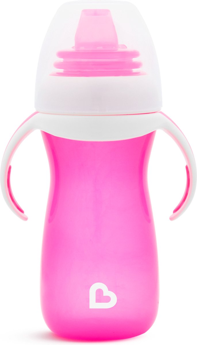 Munchkin overgangsbeker - gentle beker - transition cup - anti-lek beker voor baby's – vanaf 9 maanden - 296ml – roze - drinkbeker