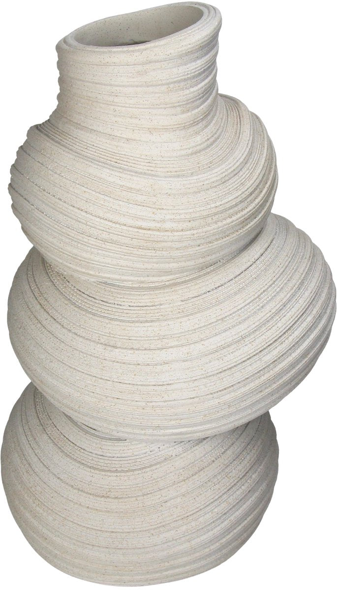 Vaso collezione HD in poliresina beige 22x21,8x36,6cm