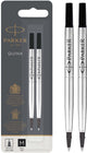 Ricarica d'inchiostro Parker per penna roller | inchiostro nero quink | 2 pezzi
