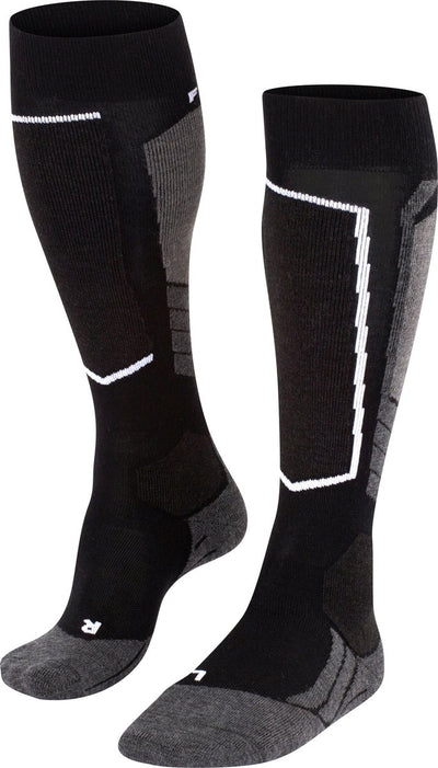 Falke sk2 calcetines de esquí de material funcional de lana gruesa y cálida para mujer, negro - talla 35-36