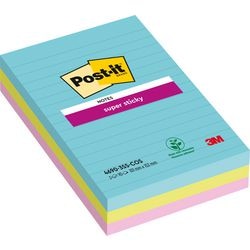 Notes post-it super adesivo 152x101mm confezione assortita 3 pezzi 90 fogli