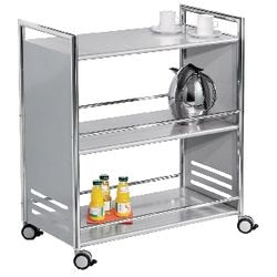 Carro de servicio Abi 3 bases 70x40x84cm plateado