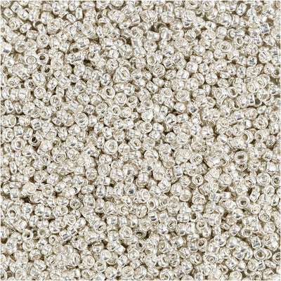 Perline Creativ Company, d 1,7 mm, misura 15 0, misura del buco 0,5-0,8 mm, metallo argentato, 25 gr 1 scatola