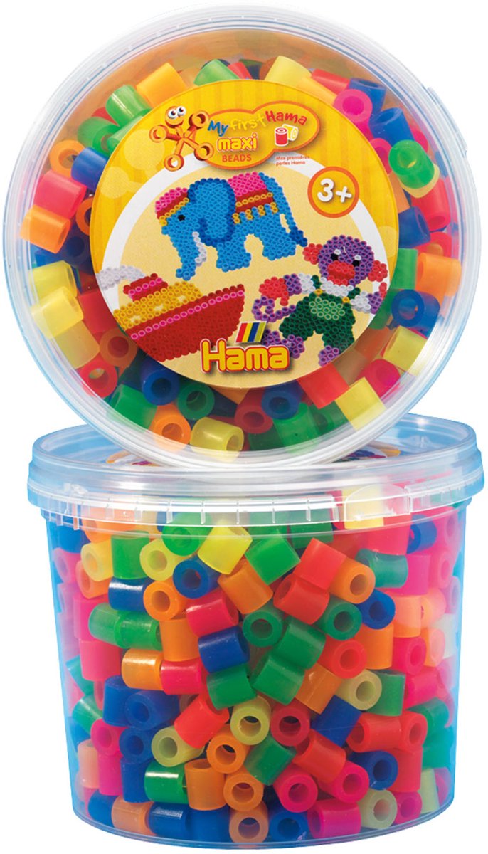 Hama Iron Beads Maxi in Bak Neonmix (051), 600st.