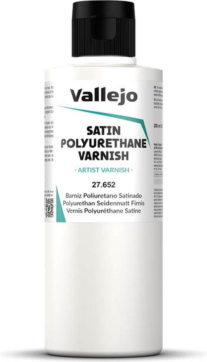 Vallejo hobbyverf - 27652 satin polyurethane vernis - verf flesje - 200 ml