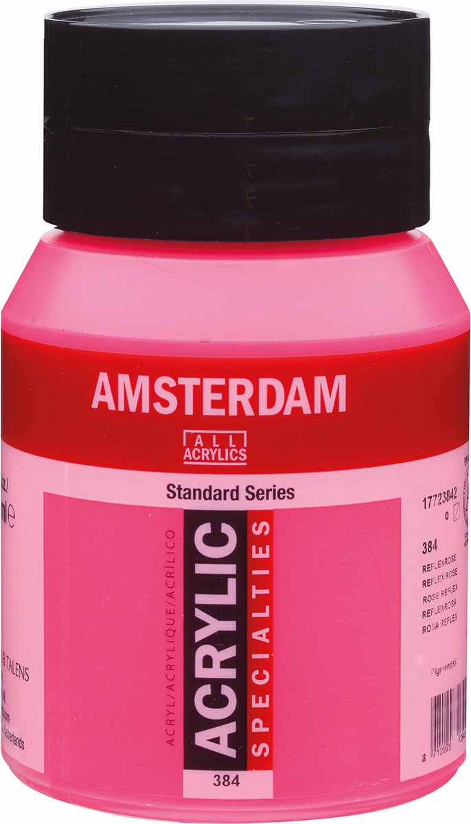 Pintura acrílica serie estándar Amsterdam bote 500 ml rosa reflejo 384
