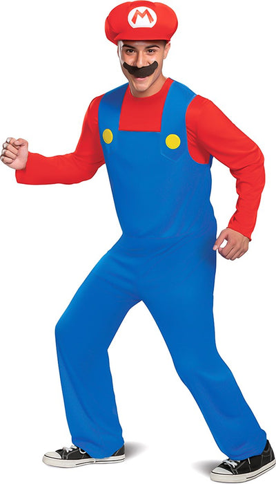 Disfraz Nintendo - Super Mario Bros., Mario Classic Adultos, Talla L XL (42-46), Adultos