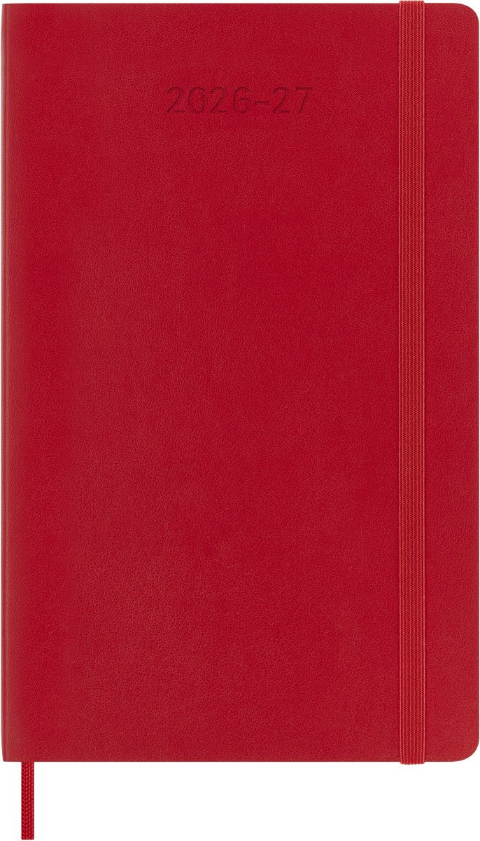 Agenda Moleskine 18 mesi - 2026 27 - settimanale - grande - copertina morbida - rossa