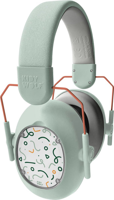 Kidywolf kidynoise protección auditiva infantil verde - reducción de ruido 25db, plegable ajustable, 5+