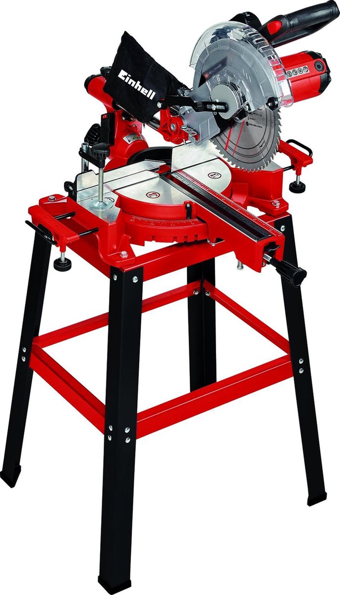 Tronzadora radial eléctrica Einhell tc-sm 2531 2 h - 1900 w - ø254 mm - con láser - incl. base - incl. hoja de sierra de 48 dientes