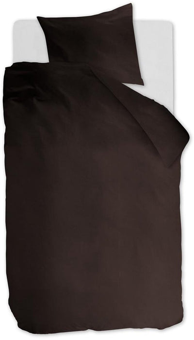 Ambiante cotton uni duvet cover - plain - single - 140x200 220 cm - brown