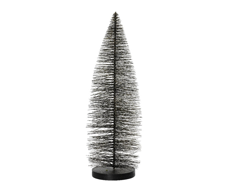 Decoris beeld kerstboom zwart met goud 20cm