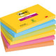 Post-it ® super sticky notes, kleurenset rio, neon geel, mediterraan blauw, neon groen, fuchsia, neon oranje , 76mm x 127 mm, 6 blokken