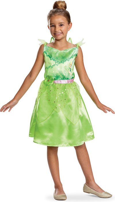 Disfraz disney - tinker bell, vestido tinker bell clasico, talla s (5 - 6 años), niña