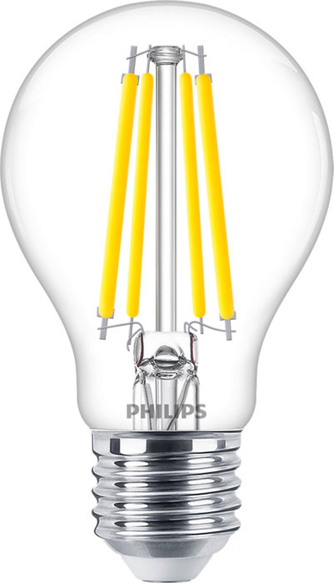 Philips LED Philips Master Value Lámpara LED E27 Pera Transparente 7,8W 1055lm - 927 blanco muy cálido | mejor reproducción cromática - regulable - reemplaza 75w