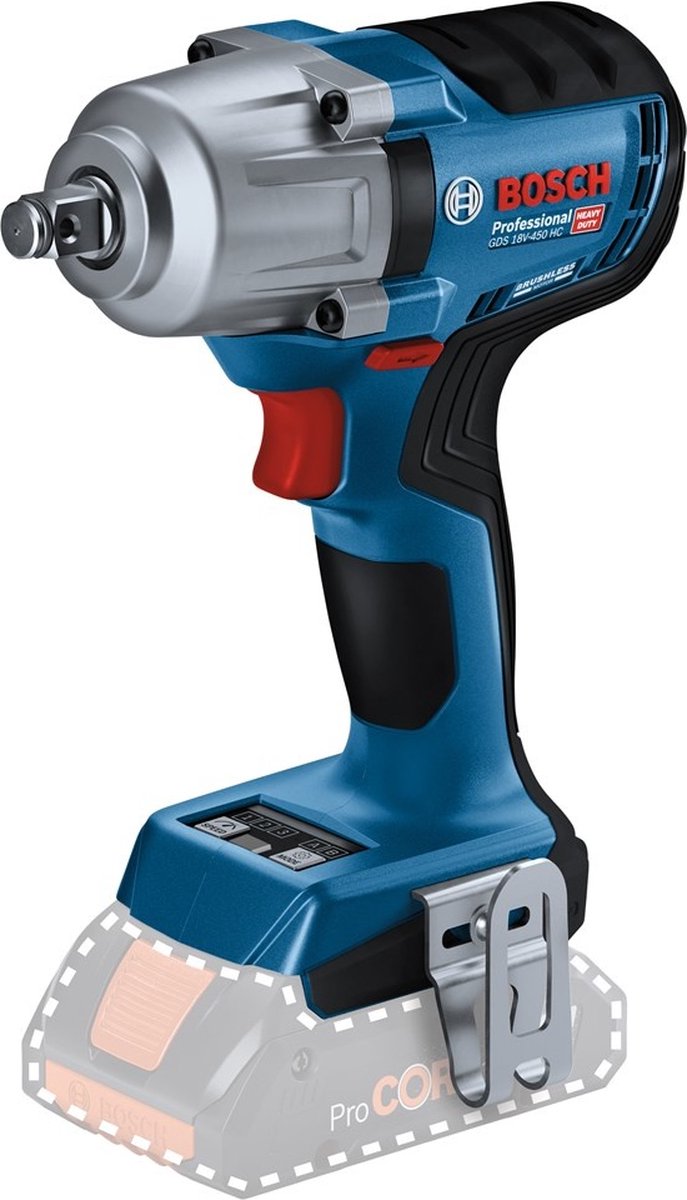 Avvitatore a percussione a batteria Bosch professional gds 18v-450 hc 450nm 1 2 anelli di frizione 18v corpo base in l-boxx - 06019k4001