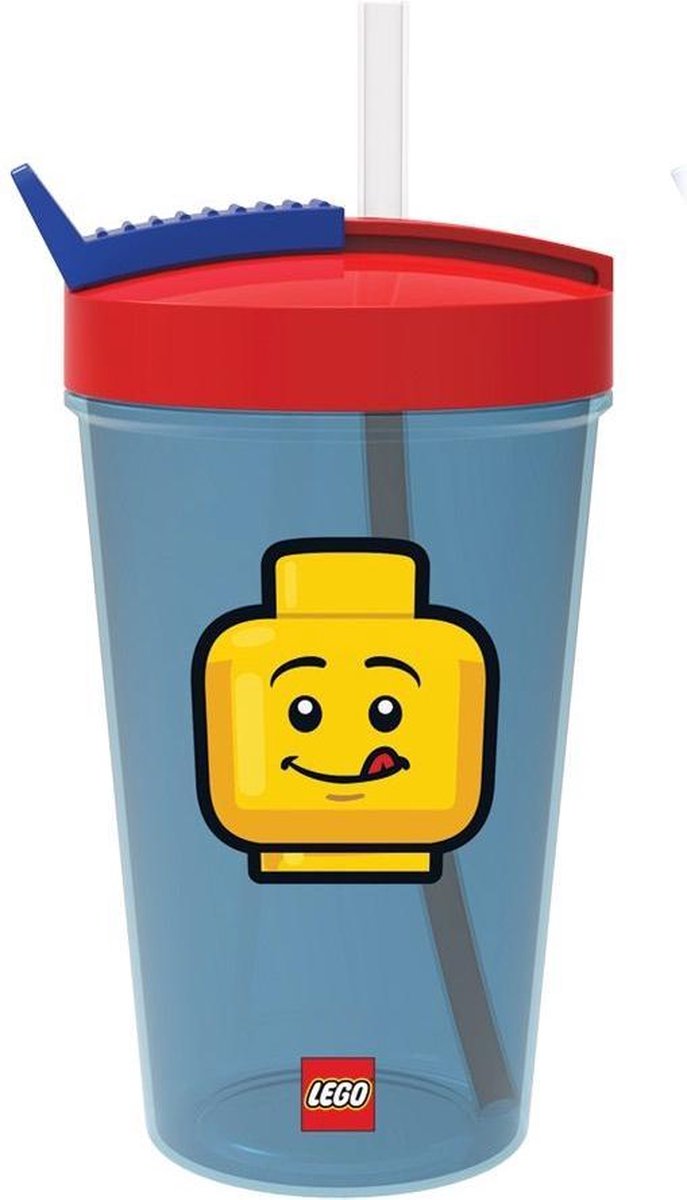 Lego - bicchiere iconico da 500 ml - polipropilene - blu
