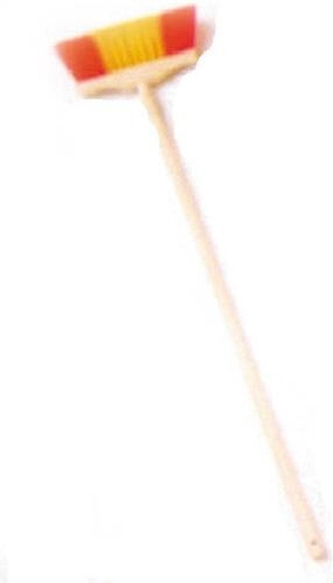 Escoba infantil Klein Toys Pure Fresh - incl. mango de madera - 18x5x70 cm - rojo amarillo
