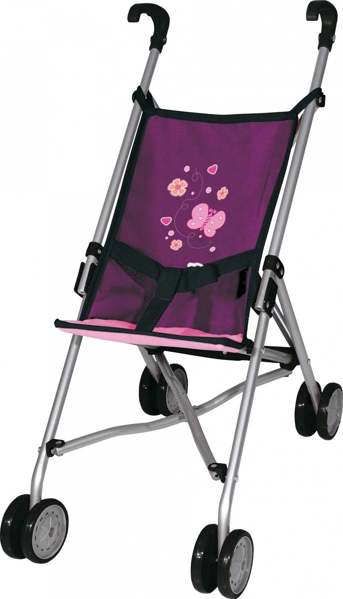 Design Bayer - passeggino per bambole - viola con farfalla